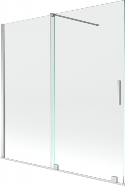 MEXEN/S - Velar Dvoukřídlá posuvná vanová zástěna 160 x 150 cm, transparent, chrom 896-160-000-01-01