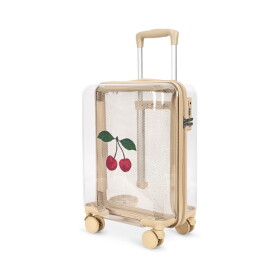Konges Sløjd Dětský kufr Transparent Cherry 25 L, krémová barva, plast