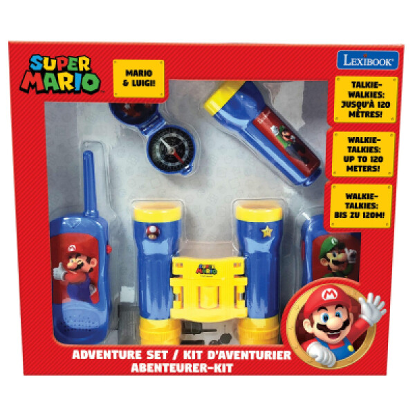 Lexibook Super Mario set vysílačky, dalekohled, baterka, kompas