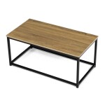 Stůl konferenční, 90x48x41 cm, MDF, dekor divoký dub, černý kov