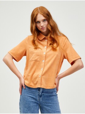 Oranžová košile krátkým rukávem Pieces Teri Dámské