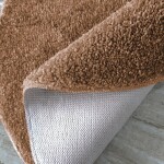 DumDekorace Kulatý huňatý koberec s vysokým vlasem světle hnědý Šířka: 80 cm | Délka: 80 cm