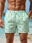 Pánské pruhované plavecké šortky s kotvami mint FashionStreet SX2604 XXL