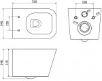 MEXEN/S - WC předstěnová instalační sada Felix XS-F s mísou WC Teo, černá mat 6803385XX85