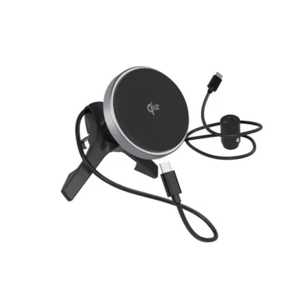 Epico UltraDrive Qi2 Alu Mag+ ED70 černá / Bezdrátová nabíječka a držák do auta / 15W (9915111300064)