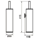 Laufen - Cana WC štětka nástěnná s držákem, chrom H3841310040011