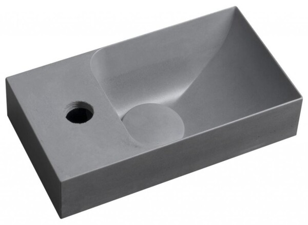 SAPHO - PICCOLINO betonové umývátko 30,8x17cm, baterie vlevo, šedá mat PK30017