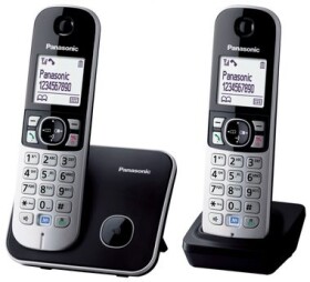 Rozbaleno - Panasonic KX-TG6812FXB černo-stříbrná / DECT bezdrátový telefon s 1.8" displejem / CLIP / 2 sluchátka / rozbaleno (KX-TG6812FXB.Rozbaleno)