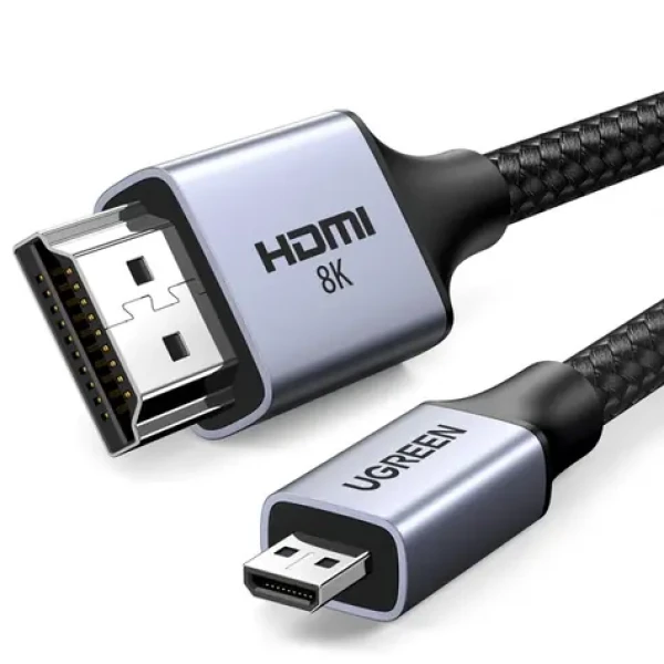 Ugreen HD164 kabel adaptéru micro HDMI - HDMI šedá / 2m / 8K (15517)