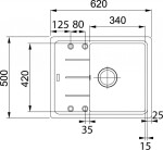 FRANKE - Basis Fragranitový dřez BFG 611-62, 62x50 cm, sahara 114.0285.111