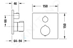 DURAVIT - C.1 Sprchová termostatická baterie pod omítku, pro 2 spotřebiče, chrom C14200013010