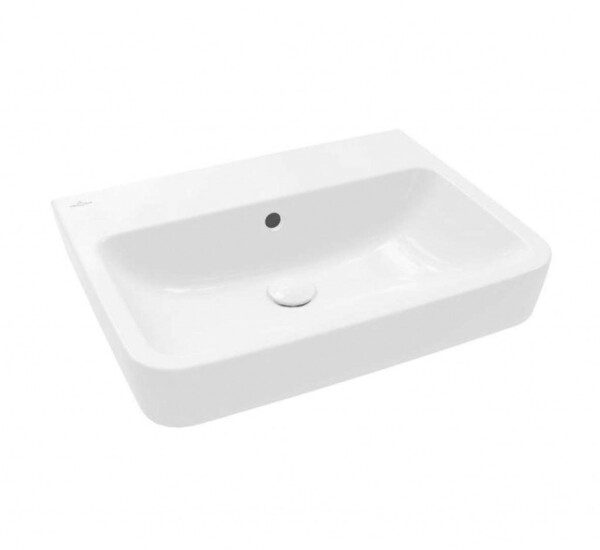 VILLEROY & BOCH - O.novo Umyvadlo 60x46 cm, s přepadem, bez otvoru pro baterii, AntiBac, CeramicPlus, alpská bílá 4A4162T2