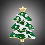 Vánoční brož se zirkony Christmas Tree 12 - vánoční stromeček, Zlatá