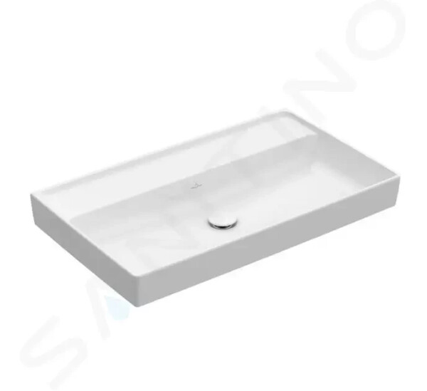 VILLEROY & BOCH - Collaro Umyvadlo nábytkové 800x470 mm, bez přepadu, bez otvoru pro baterii, CeramicPlus, alpská bílá 4A3383R1