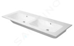 DURAVIT - ME by Starck Dvojumyvadlo nábytkové 1300x490 mm, s přepadem, bez otvoru pro baterii, bílá 2336130060