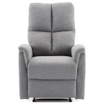 Relaxační křeslo, manuální ovládání, světle šedá látka