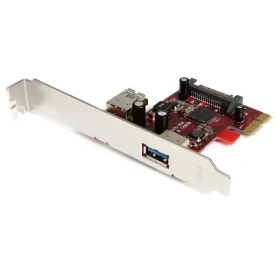 StarTech PCIe karta USB 3.0 1x interní + 1x externí port červená / Řadič / PCIe / USB 3.2 Gen 1 / 2 porty (PEXUSB3S11)