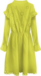 Bavlněné dámské šaty v barvě s výšivkou zelená ONE SIZE model 7274560 - MADE IN ITALY
