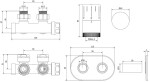 MEXEN/S - G05 úhlová termostatická souprava pro radiátor + krycí rozeta R, Duplex, DN50, černá W907-958-905-70