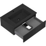 MEXEN/S - Rivel koupelnová skříňka 70 cm s umyvadlem Otis, 1 šuplík, reliéf , černá mat 91A20-07023-1-BF71-W18M71