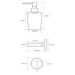 SAPHO - X-ROUND COPPER dávkovač mýdla 200ml, mléčné sklo, měď mat XR103PG