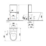 SAPHO - PACO CLEANWASH WC kombi, integrovaná baterie a bidet. sprška, spodní/zadní odpad, bílá PC1012RX