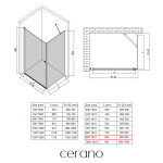 CERANO - Sprchový kout Antelo L/P - 6 mm - černá matná, transparentní sklo - 80x90x190 - otočný CER-434010