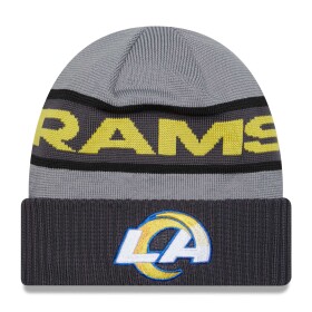 New Era Pánská zimní čepice Los Angeles Rams NFL 2023 Sideline Tech Knit Beanie