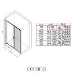 CERANO - Sprchový kout Varone LINE L/P - 6 mm - černá matná, transparentní sklo - 90x70x195 - posuvný CER-DY505B-9091