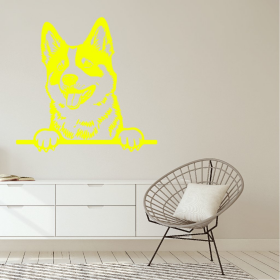Samolepka Akita Inu Barva: žlutá, Velikost: 60 x 58 cm