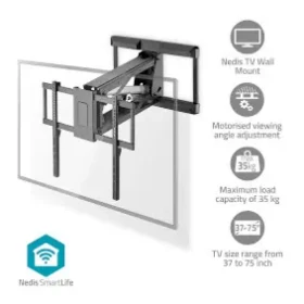 Nedis SmartLife Monotizovaný TV držák / 37 - 75" / Maximální hmotnost obrazovky: 35 kg / Otočný (TVWM5880BK)