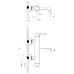 SAPHO - ICONIC nástěnná vanová baterie, měď mat AF010PG