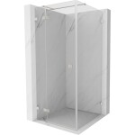 MEXEN/S - Lunar T sprchový kout dveře křídlové levá 90 x 90, transparent, nikl kartáčovaný 834T-090-090-97-00-L
