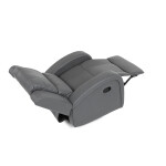 TV a relaxační křeslo, manuální polohování, potah šedá látka v dekoru kůže