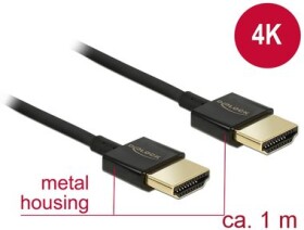 Delock Kabel HDMI s Ethernetem - HDMI-A samec HDMI-A samec 3D 4K 1 m černá / Slim Premium (84771-D)