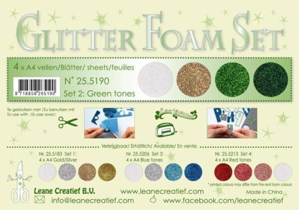 Speciální pěnová guma LEANE na výrobu květin A4 glitter ks