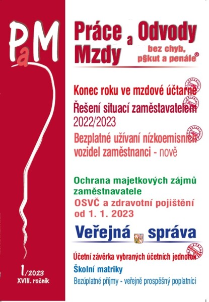 Práce a mzdy 1/2023 – Povinnosti mzdové účetní na konci roku