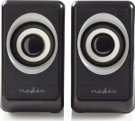 Nedis CSPR20020BK černá / Reproduktory / 2.0 / 18W / USB napájení / 3.5 mm jack (PERNEIGLO0001)