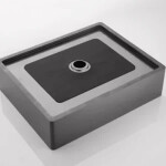 VELAZO - Umyvadlo na desku 50 x 35 cm s Click-Clack zátkou, ocel, PVD černé VELAZ5035B