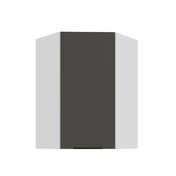 Horní rohová skříňka Aria 60x60 GN-90 1F (45°) Barva korpusu: Bílá, Barva dvířek: GR - Graphite AFM