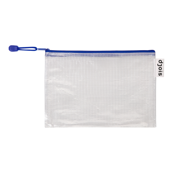 Djois obálka se zipem, A5, PVC síťovina, modrá, 8 ks