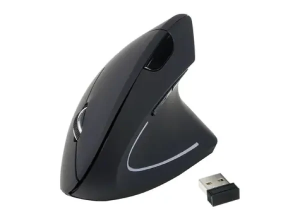 Equip Ergonomická bezdrátová myš černá / Myš / USB-A nano přijímač / 800-1600 DPI / 5 tlačítek (245110)