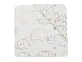 Jollein Prostěradlo napínací 40/50 x 80/90 cm Elephant Tales 1 ks (511-501-68110)