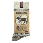WOOLWEAR of Scandinavia Vlněné ponožky Reindeer no. 127B 43/46, béžová barva, textil