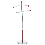 Němý sluha, výška 120 cm, masiv kaučukovník, hnědé moření, kov chrom, nos. 5 kg