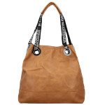 Módní dámská koženková kabelka na rameno Žanet, hnědá