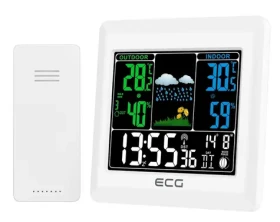 ECG MS 300 White bílá / Meterologická stanice / 3x AAA baterie (484000104958)