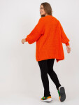 Oranžový chlupatý oversized cardigan OCH BELLA JEDNA VELIKOST