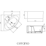 CERANO - Vana akrylátová Cora - volně stojící - bílá lesklá - 134x134x60 CER-682747