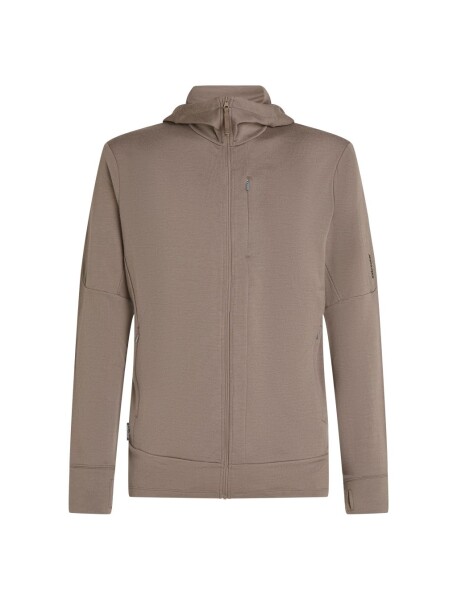 Pánská merino mikina ICEBREAKER Mens 260 Quantum IV LS Zip Hoodie, Porcini velikost: XL